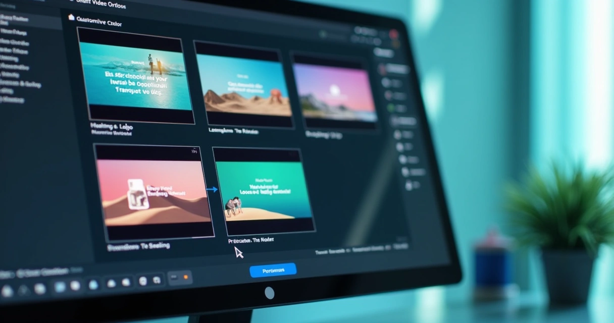 Editor gráfico exibindo opções de personalização em corte de vídeo