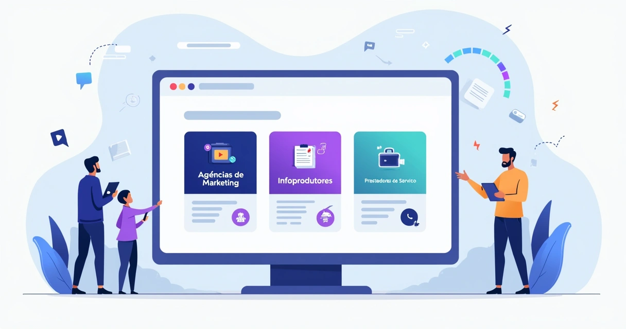 Ilustração de dashboard com três CTAs diferentes personalizados por segmento 