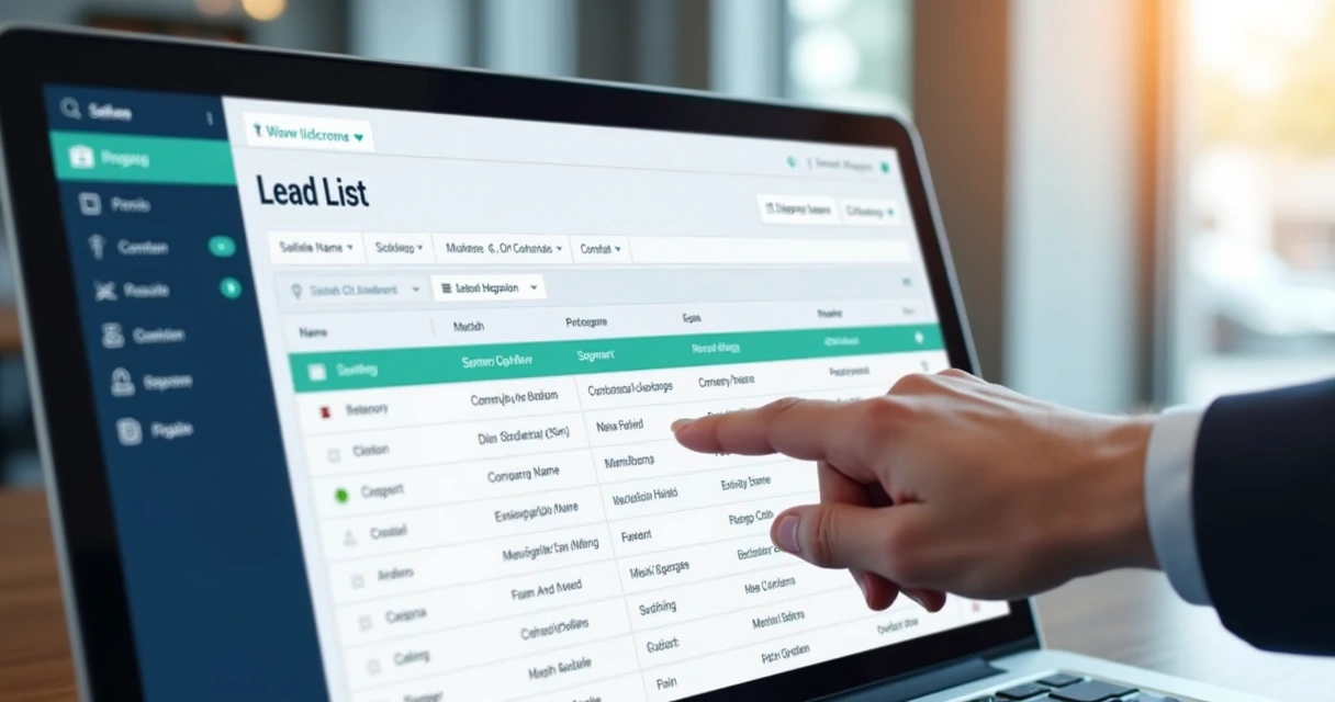 Tela mostrando seleção filtrada de leads B2B com critérios personalizados 