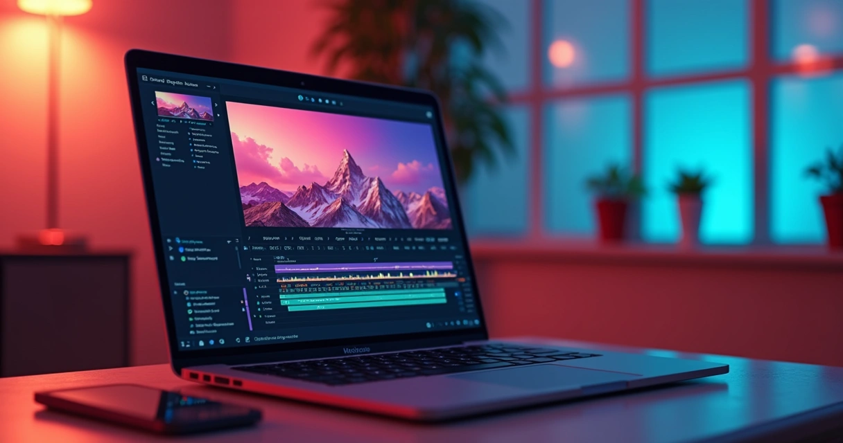 Painel de personalização com opções de logo, legenda, intro e transição em vídeo 