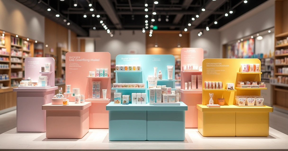 Vários displays personalizados para PDV em diferentes estilos