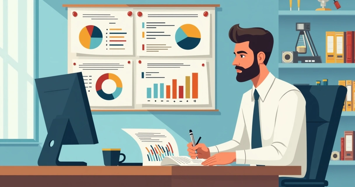 Consultor avaliando documentos e ajustando planos personalizados 