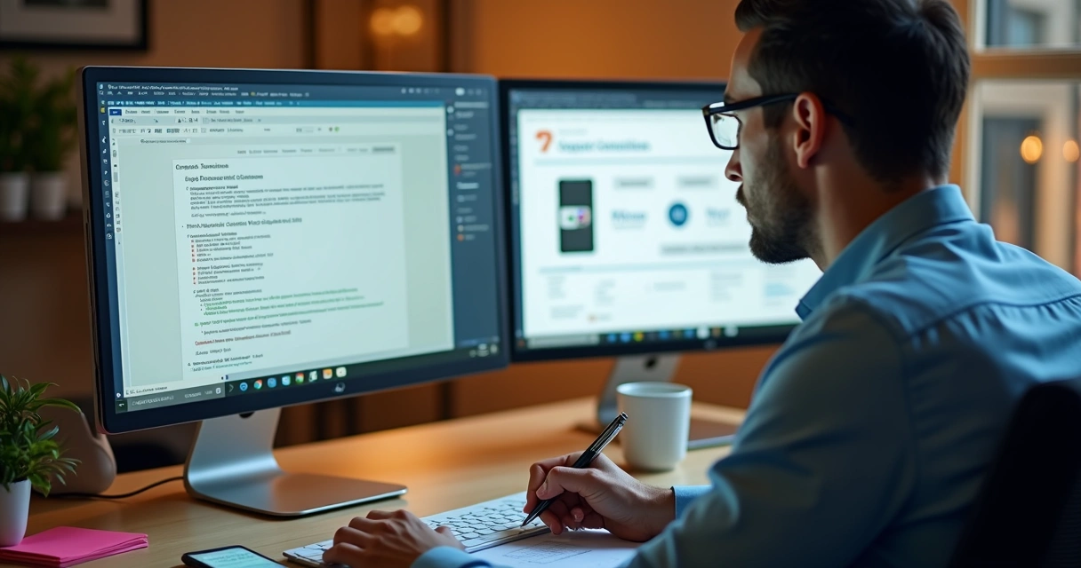 Profissional personalizando proposta de venda em computador