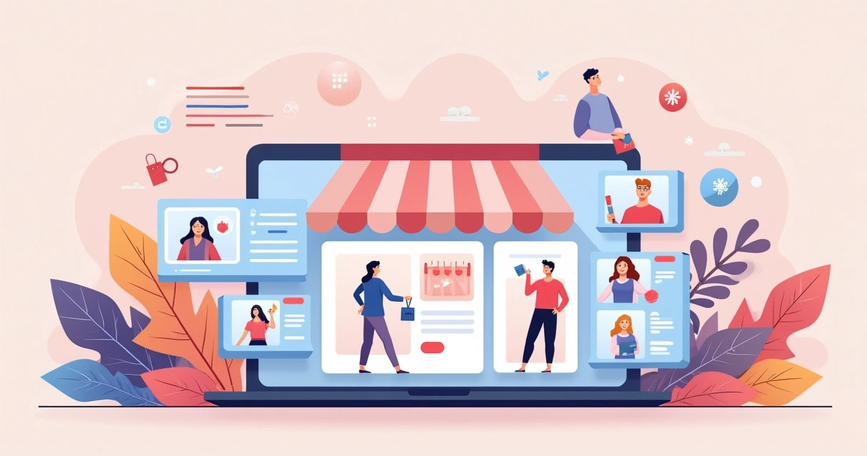Vitrine online mostrando sugestões de produtos personalizadas para diferentes usuários 