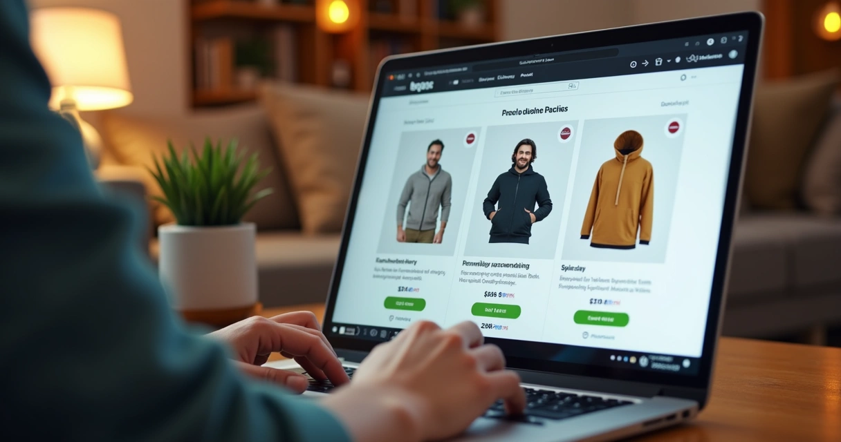 Usuário navegando em loja virtual personalizada 