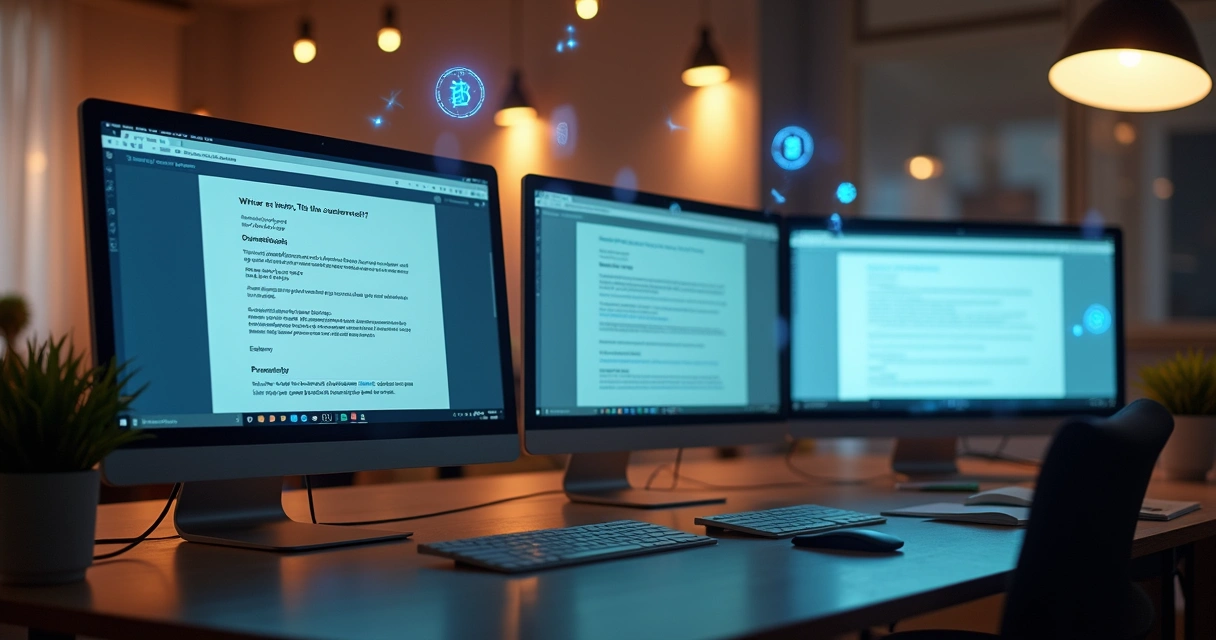 Mensagens personalizadas de IA para clientes em telas de computador 