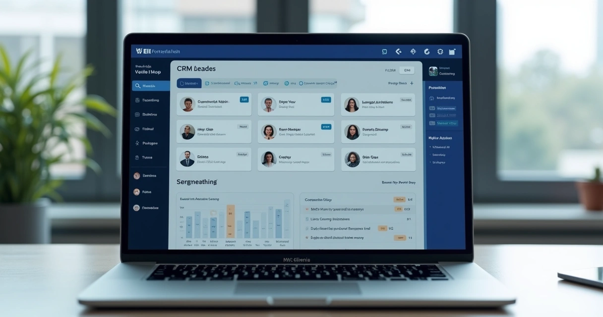 Interface de CRM mostrando personalização com IA para leads 