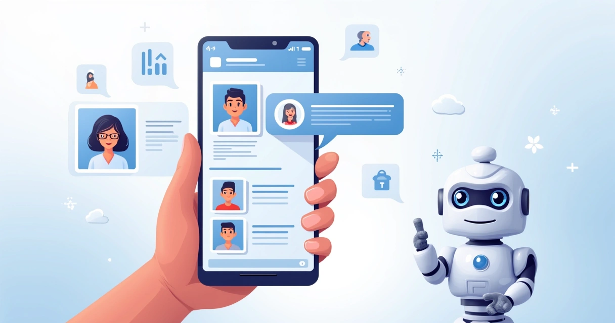 Interface de chatbot personalizando conversa 