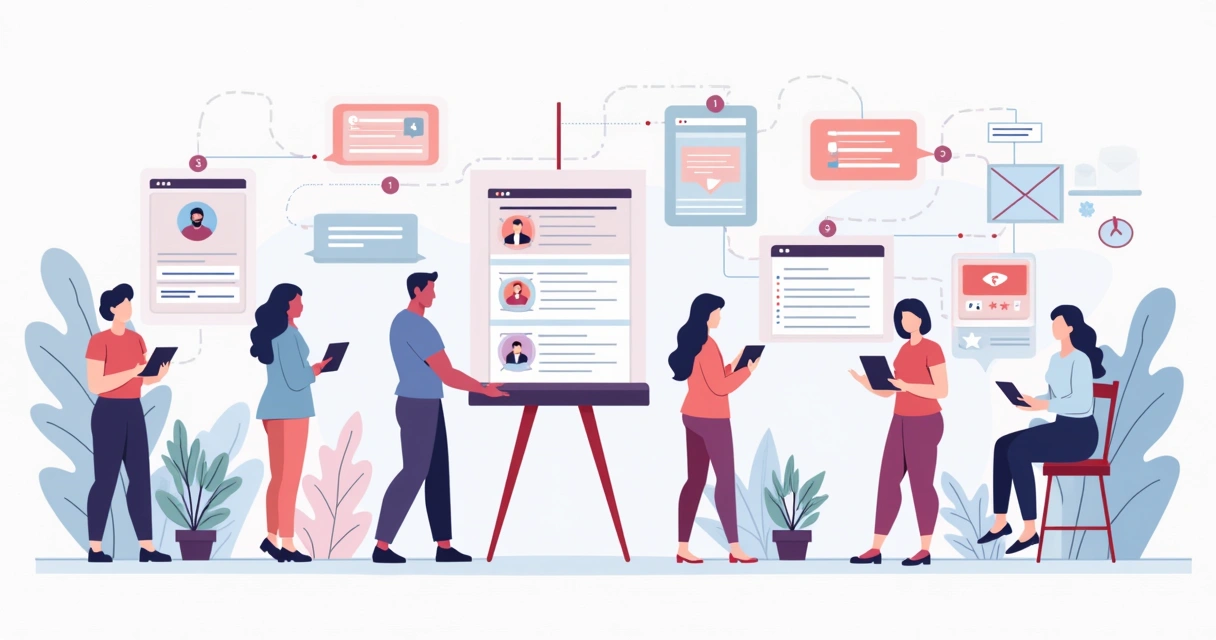 Fluxo personalizado da jornada do cliente em marketing 