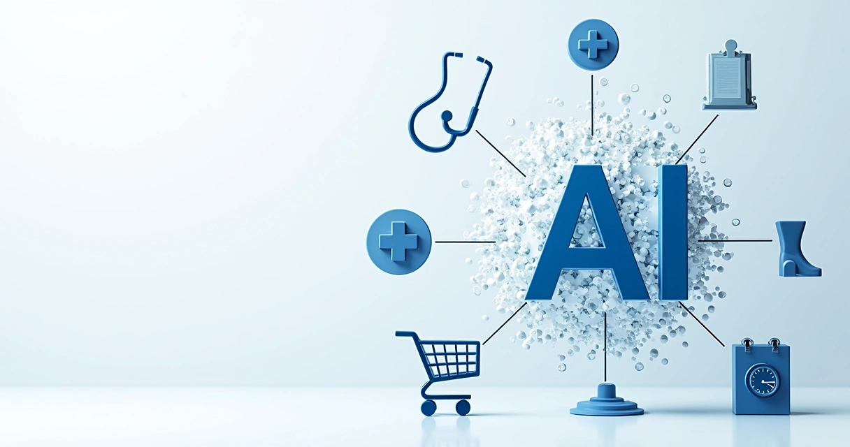 Representação de IA ajustando-se para setores como medicina, direito e varejo 