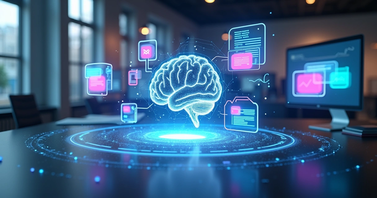 Visão criativa de uma IA personalizando mensagens digitais em tempo real 