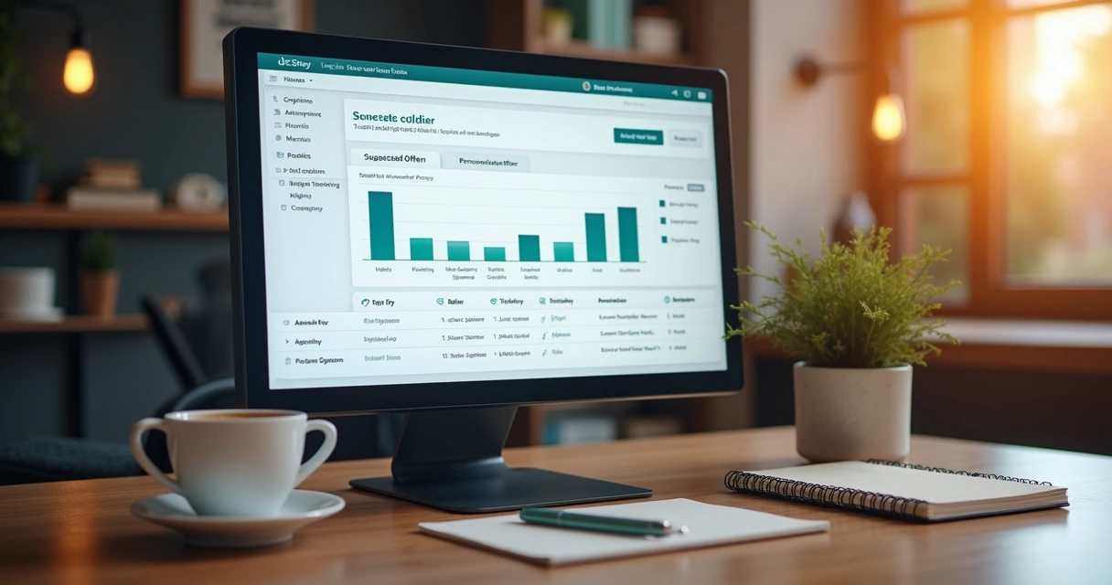 Exemplo de interface de recomendação personalizada para clientes 