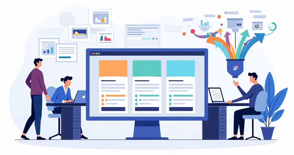 Painel de marketing mostrando página sendo personalizada para diferentes campanhas 