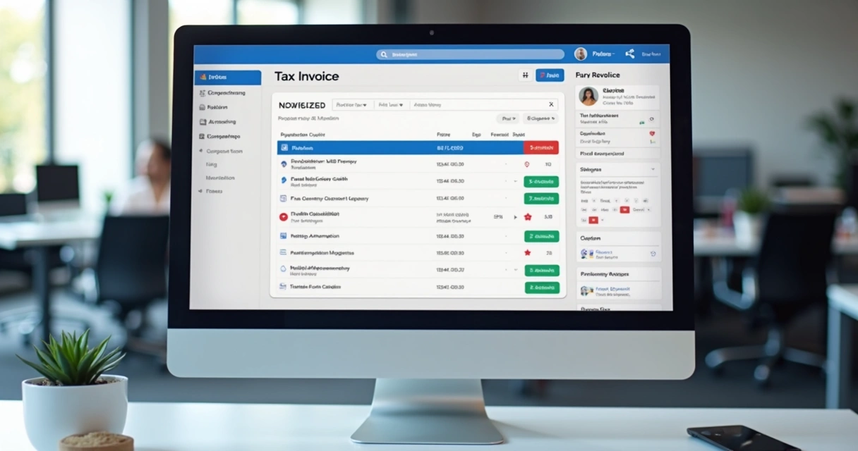Painel de notas fiscais personalizado com logo e cores de empresa