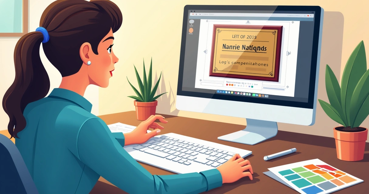 Placa comemorativa com ilustrações de design personalizado 