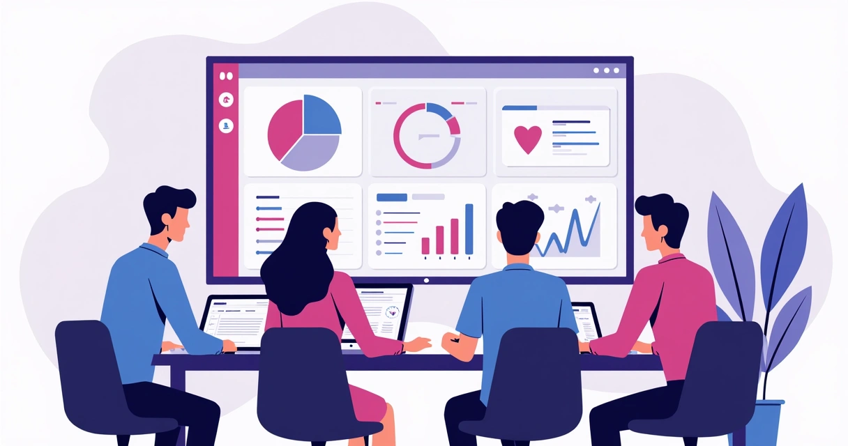 Vendedores analisando painel personalizado de PRM 
