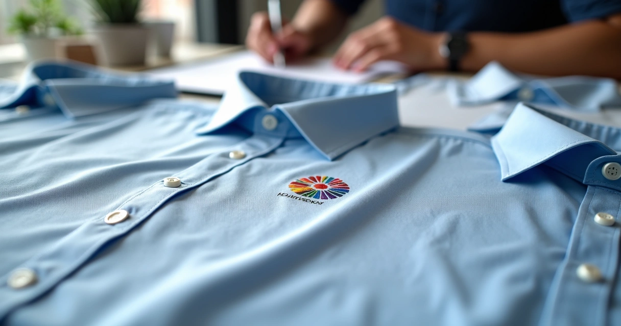 Uniformes com nomes e logos personalizados lado-a-lado
