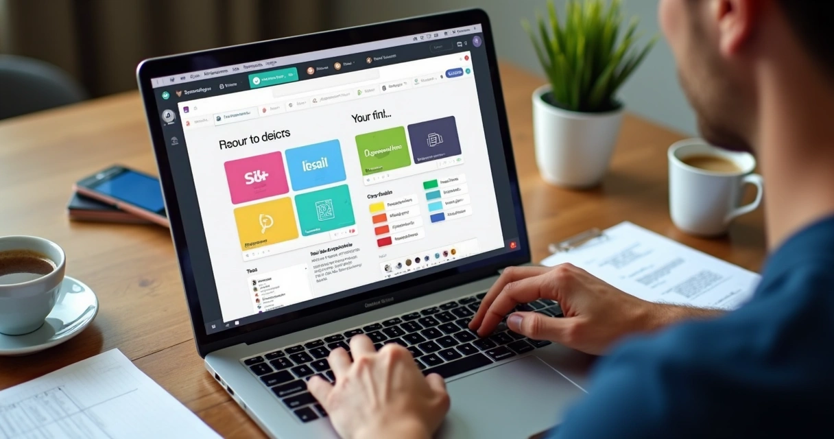 Pessoa personalizando site com editor visual 