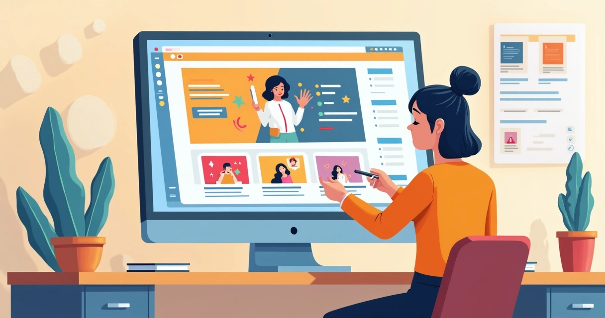 Painel de edição de site com template sendo personalizado por usuário 