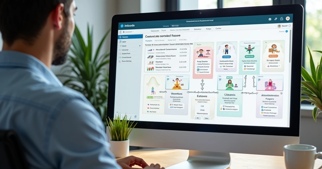 Tela mostrando fluxos personalizados de automação em dashboard 