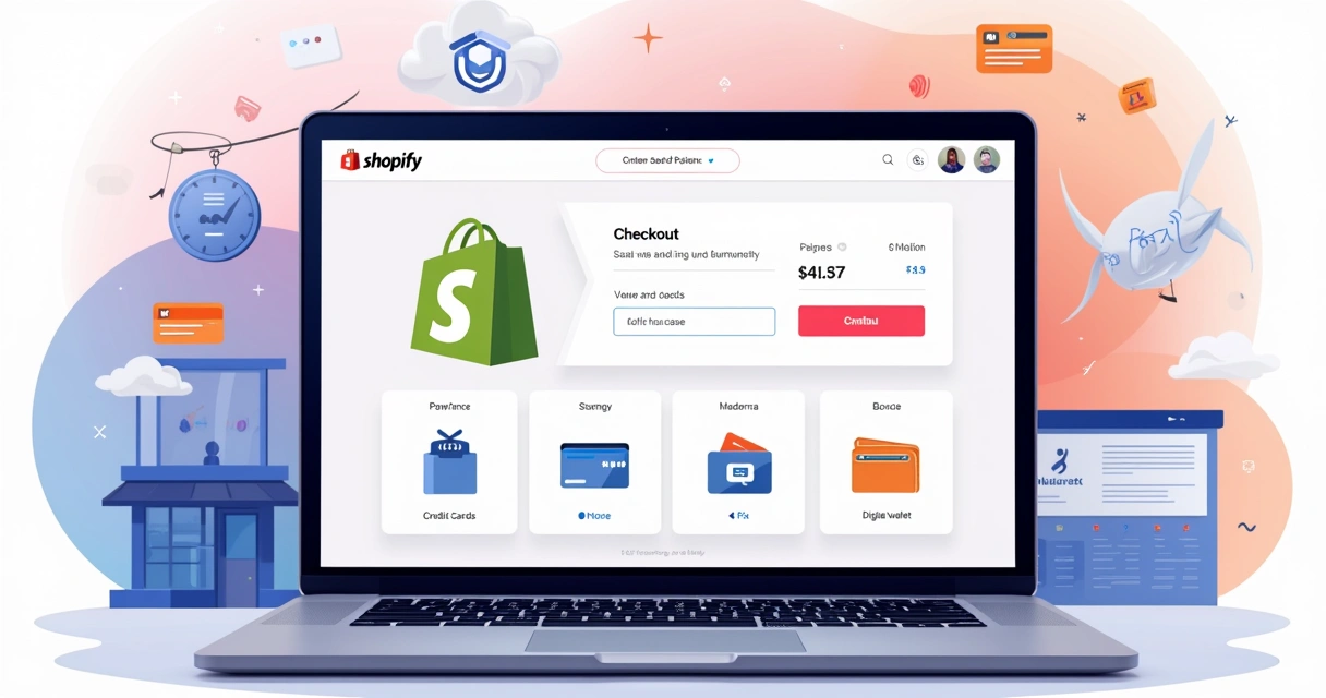 Tela de checkout personalizada com marca própria e diferentes opções de pagamento 