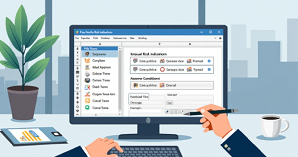 Janela de personalização de indicadores de risco no MS Project 