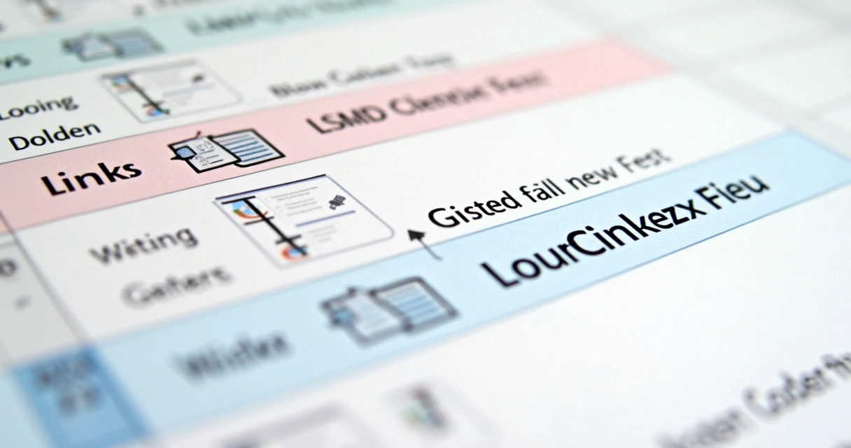 Detalhe de uma planilha Excel onde o texto âncora dos links está customizado, com títulos descritivos e ícones ao lado. 