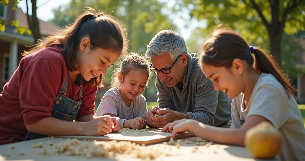 Grupo de personas de diferentes edades colaborando en un proyecto comunitario 