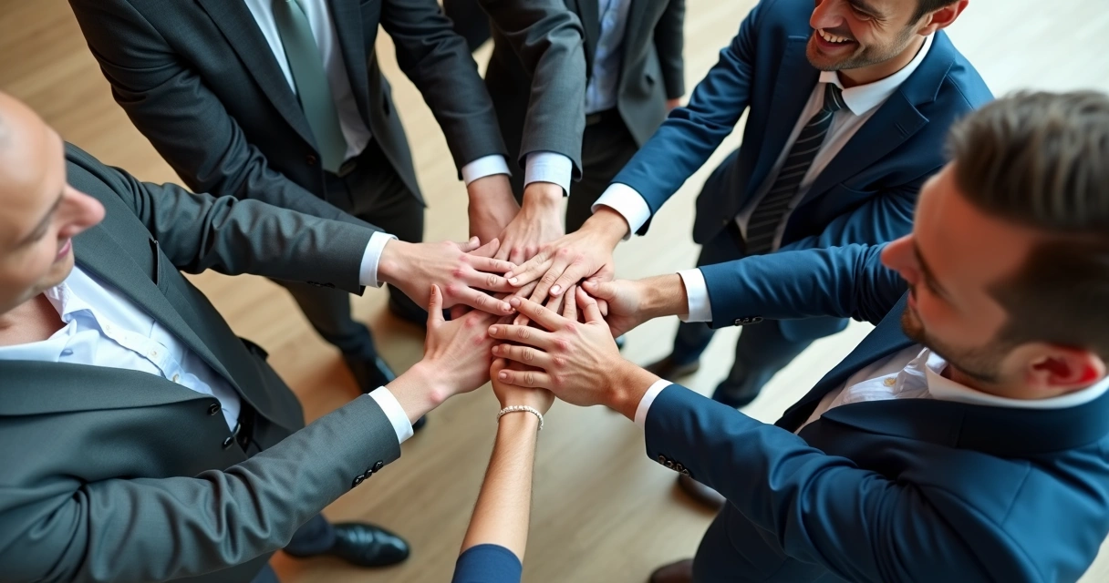 Personas uniendo manos en señal de confianza