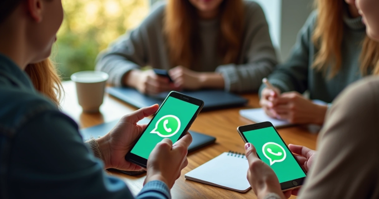 Personas usando WhatsApp en un negocio desde casa 