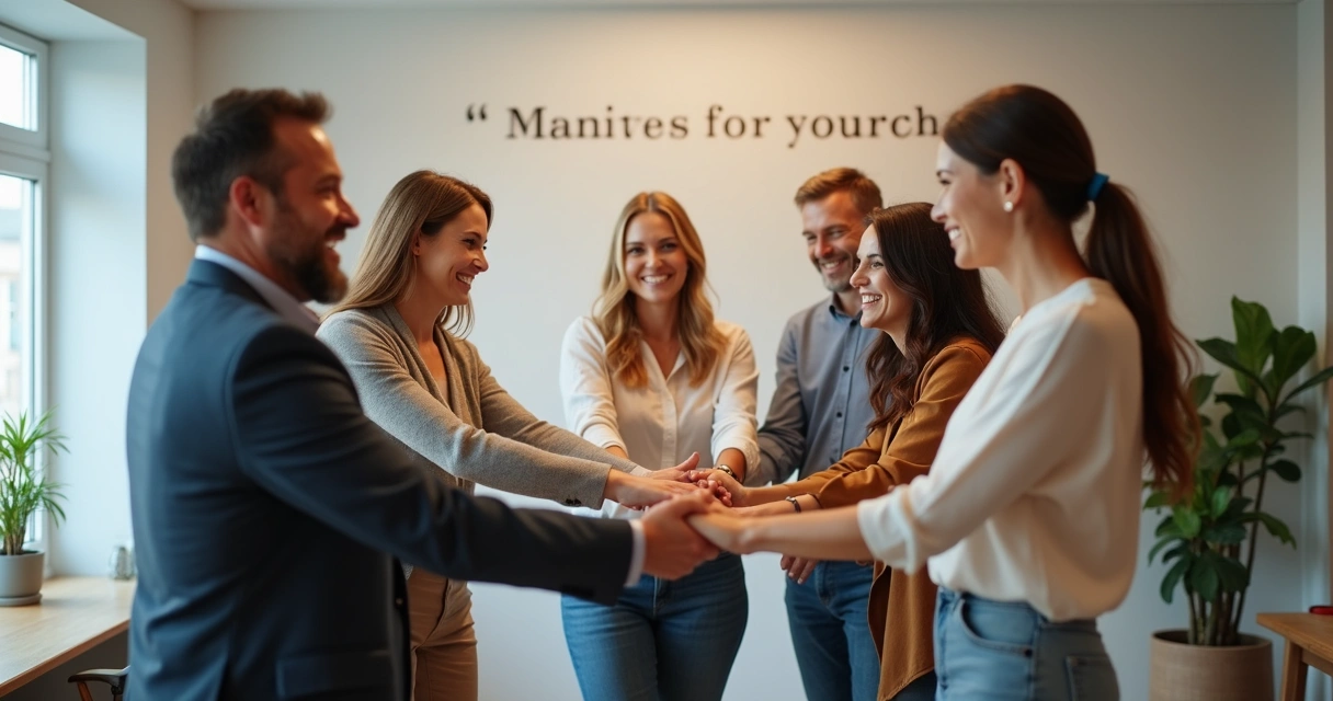 Pessoas de diferentes idades e estilos colocando as mãos juntas mostrando união. 