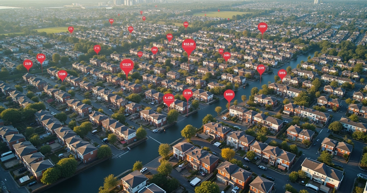 Mapa detalhado de um bairro com pontos estratégicos destacados