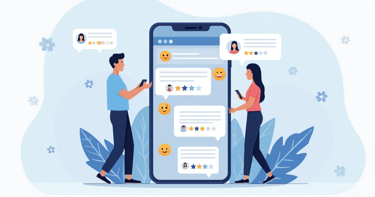 Chatbot coletando opiniões dos clientes em uma tela de smartphone 