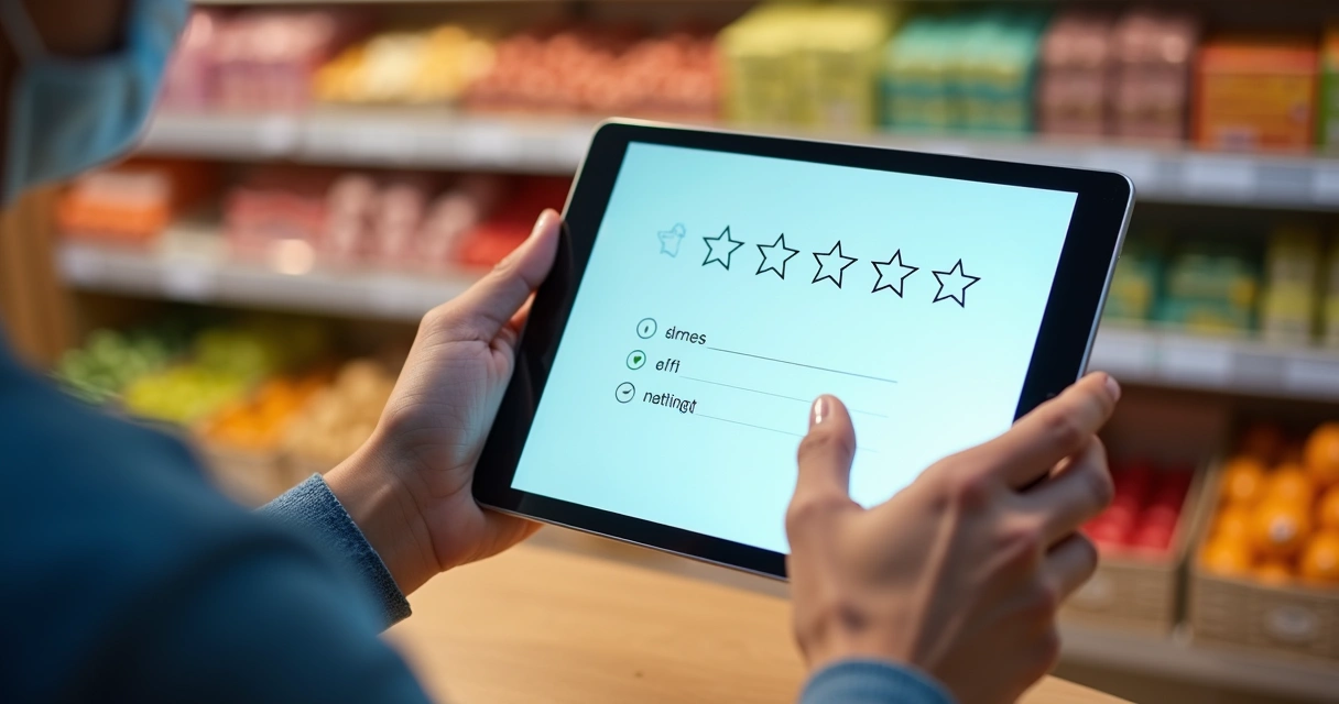 Pesquisa de satisfação sendo realizada em ambiente digital 