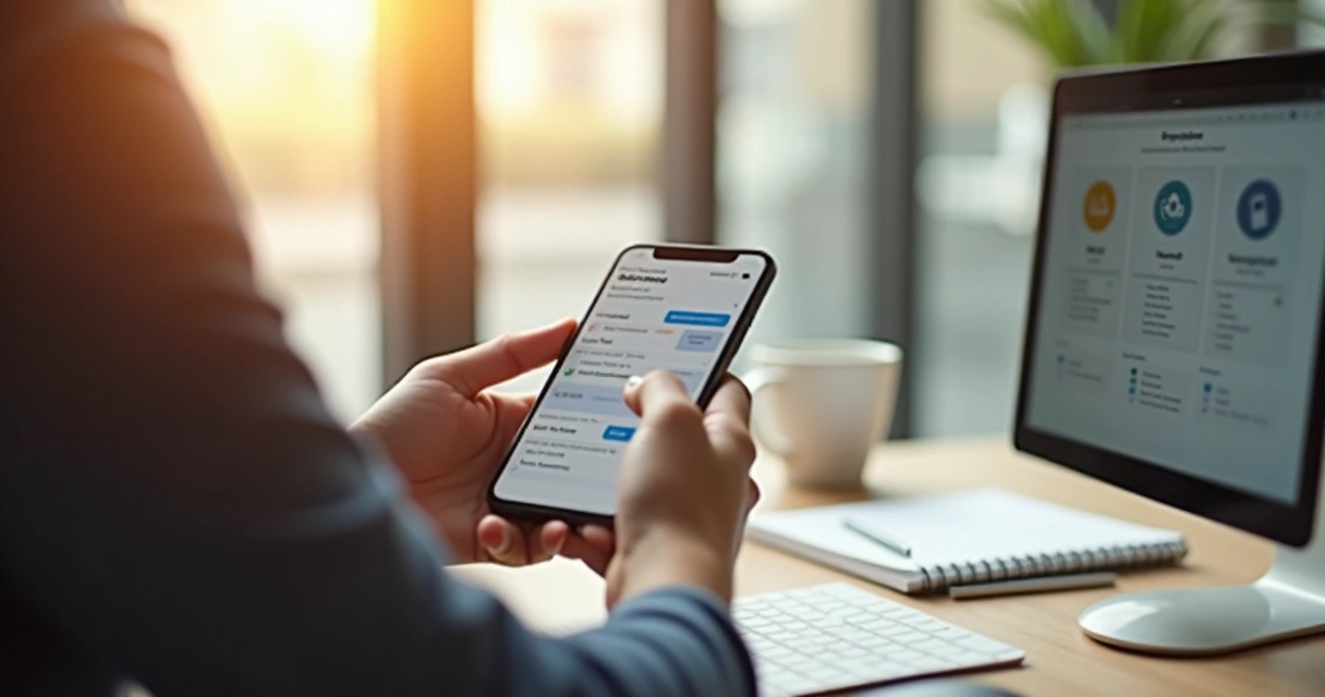 Pessoa respondendo pesquisa no smartphone