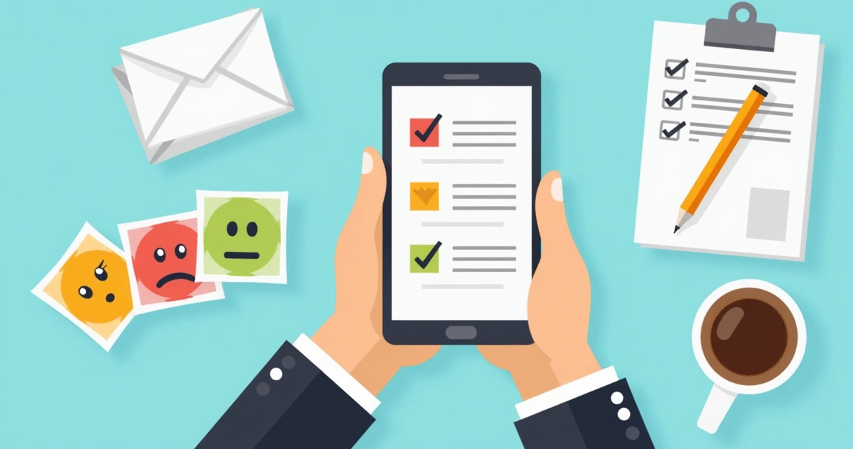 Enquete digital sendo respondida no celular por associado 