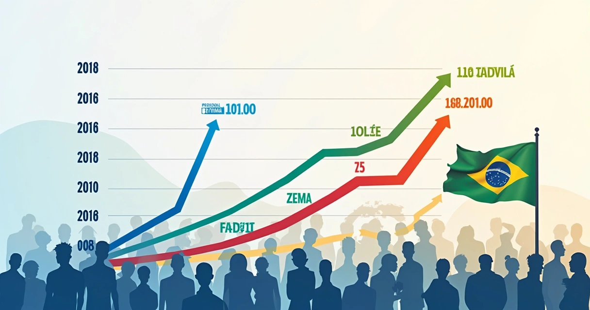 Gráfico colorido de intenção de votos nas eleições presidenciais de 2026 