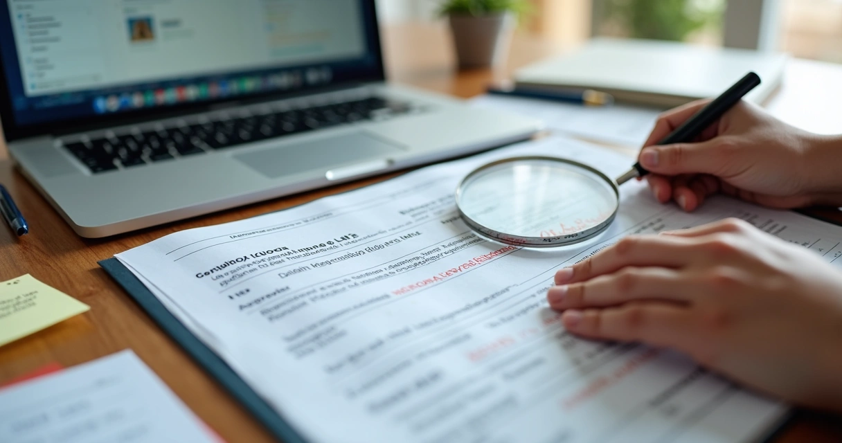 Pessoa analisando certidão de matrícula de imóvel 