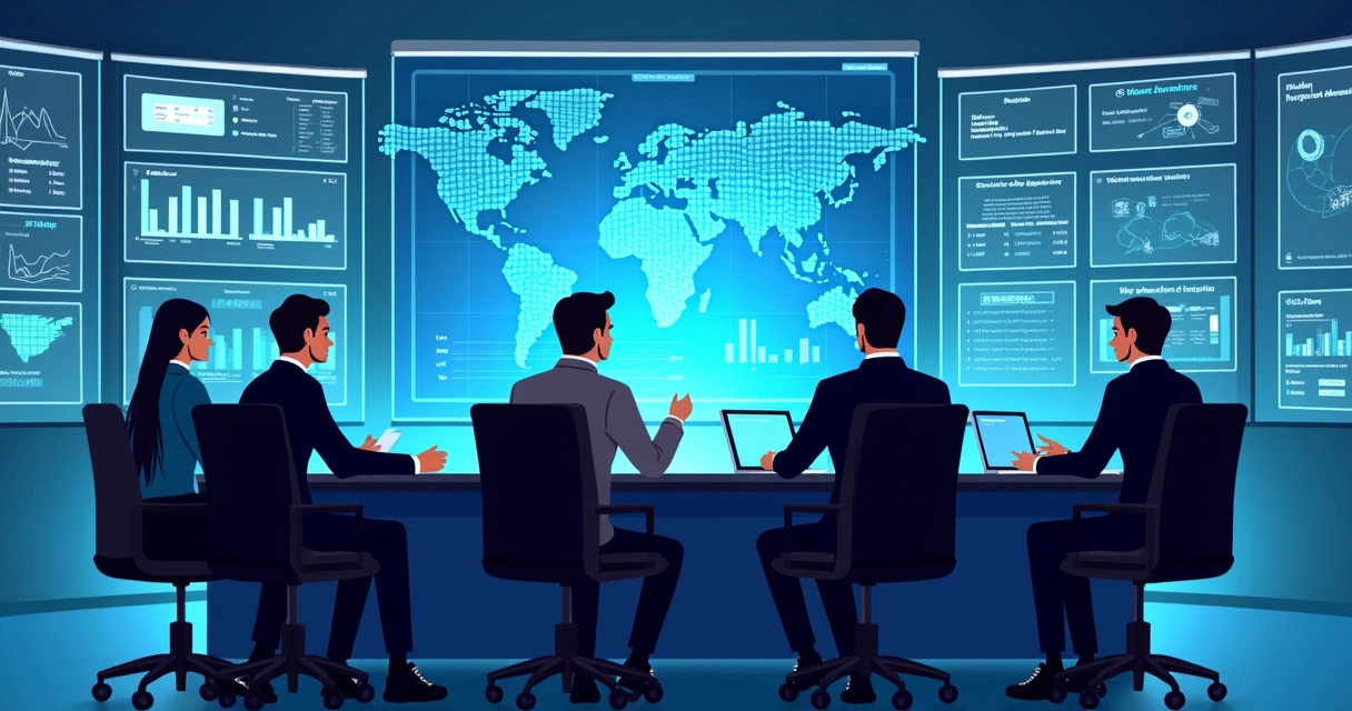 Equipe analisando gráficos de pesquisas eleitorais para definir alianças partidárias 