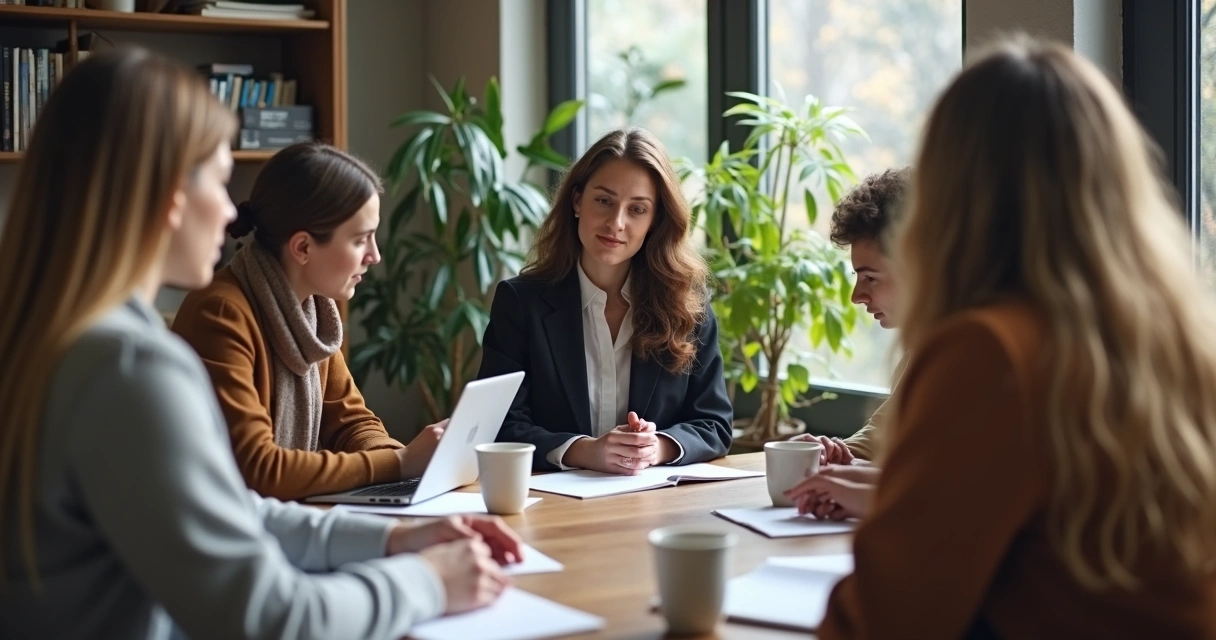 Pesquisador preenchendo questionário junto a grupo de pessoas