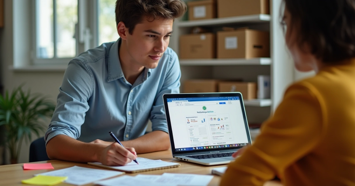 Pessoa pesquisando produtos em alta no computador 