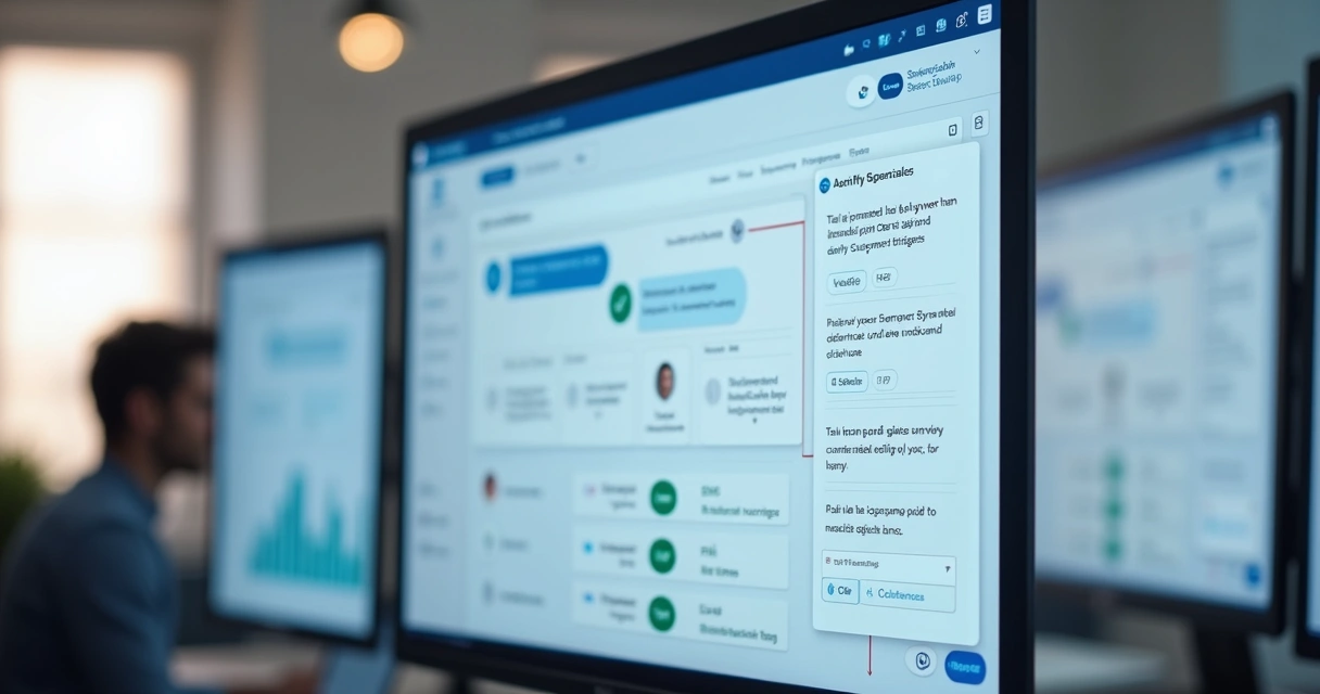 Tela de Salesforce mostrando disparo de pesquisa SMS integrado com registros de clientes