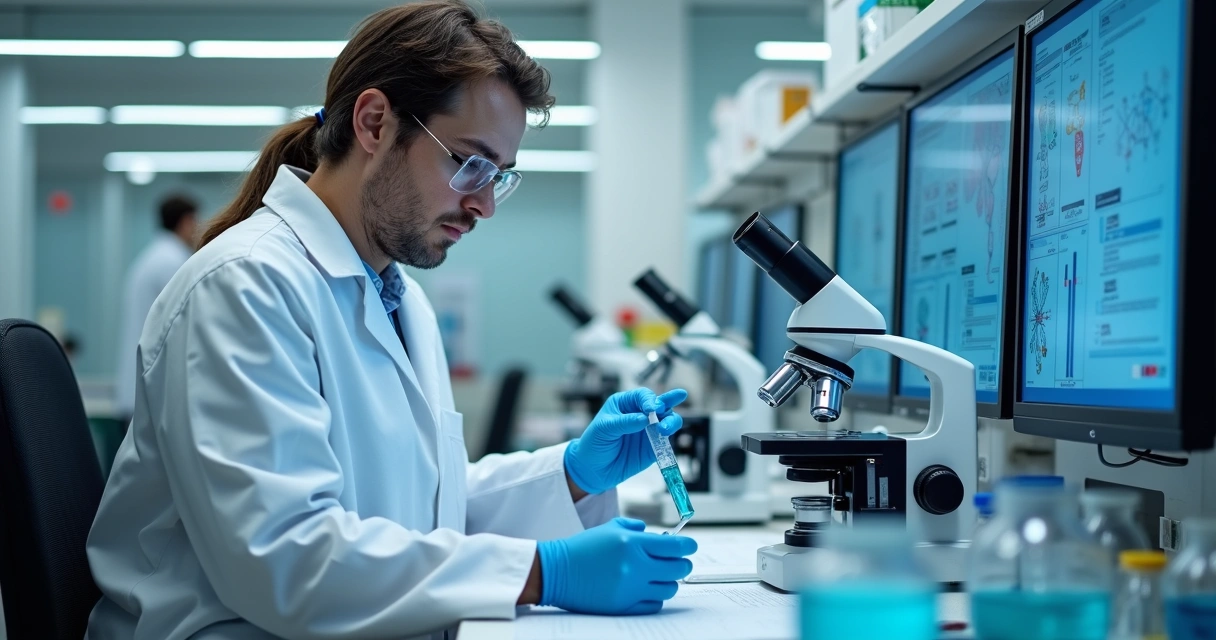 Pesquisador em laboratório estudando medicamento para PrEP 