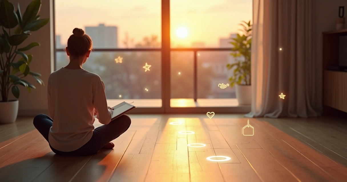 Pessoa sentada refletindo diante de um caminho que se divide em escolhas alinhadas a valores 