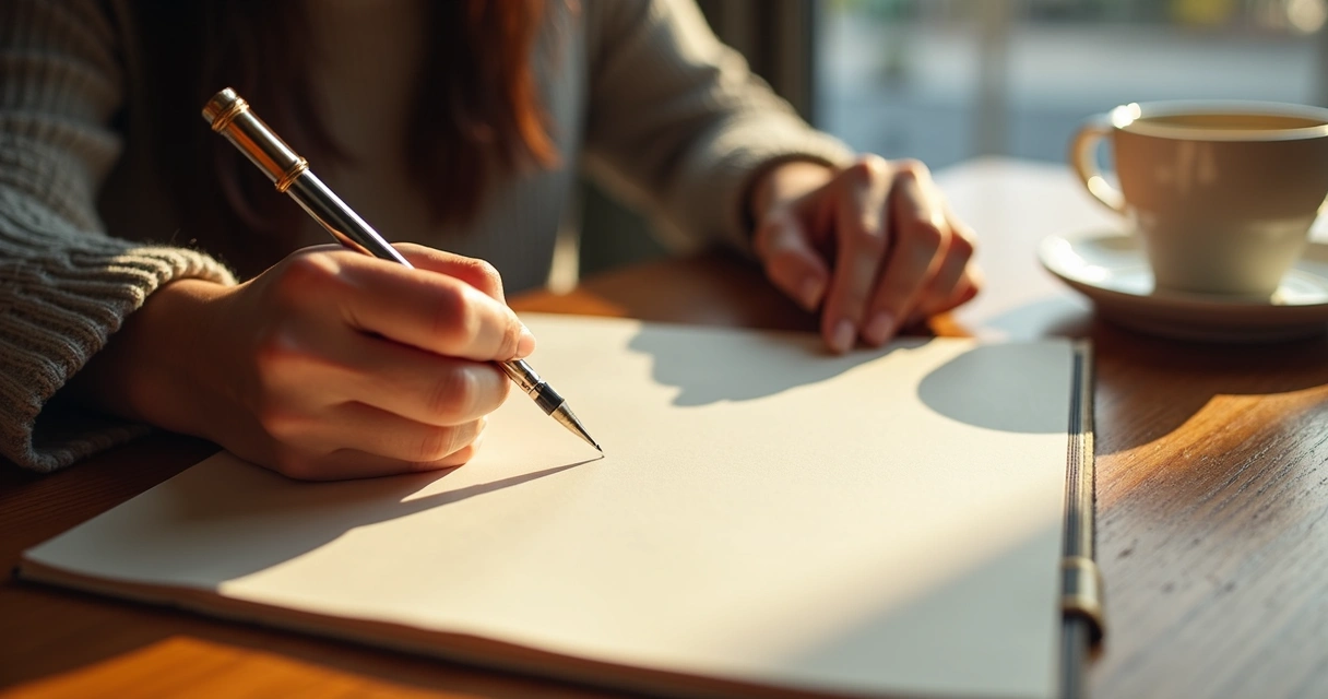 Pessoa analisando extrato bancário com caneta em mesa de escritório 