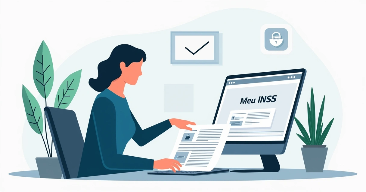 Pessoa organizando documentos e apresentando recurso no INSS