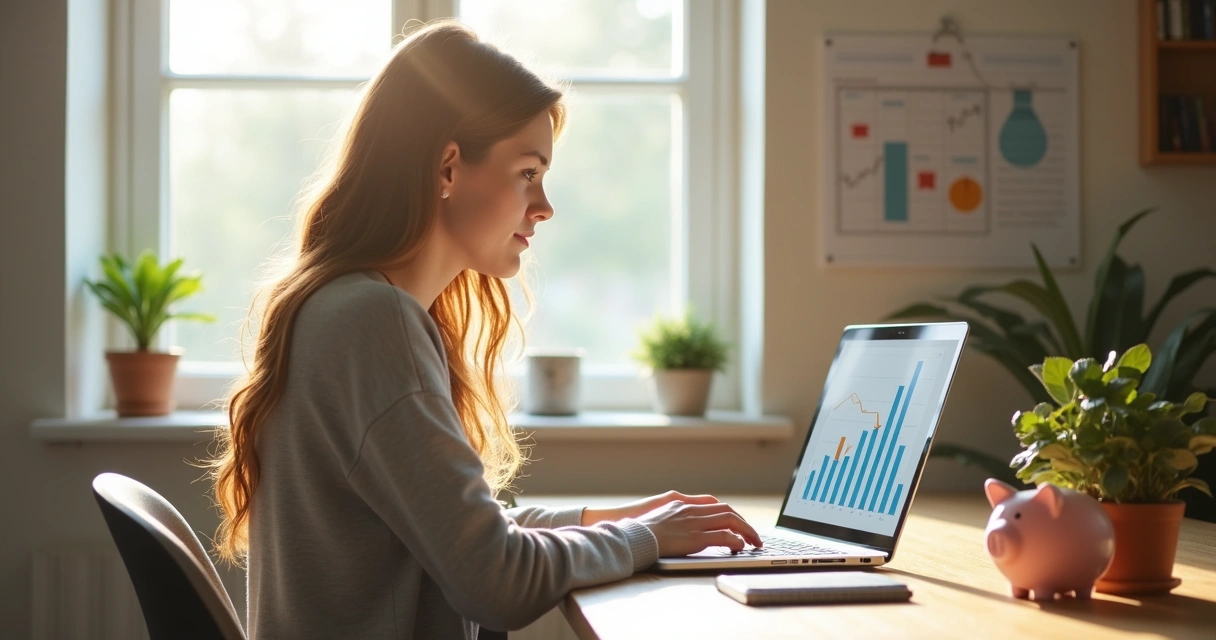 Pessoa no computador configurando investimentos automáticos 