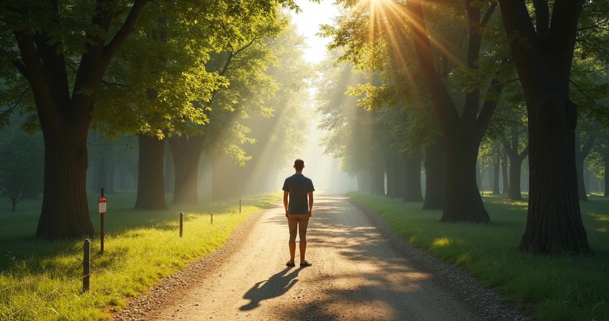 Pessoa em um entroncamento, decidindo caminho 