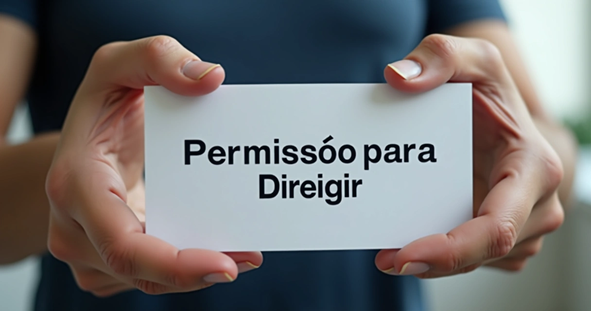 Pessoa segurando CNH provisória com cenário neutro