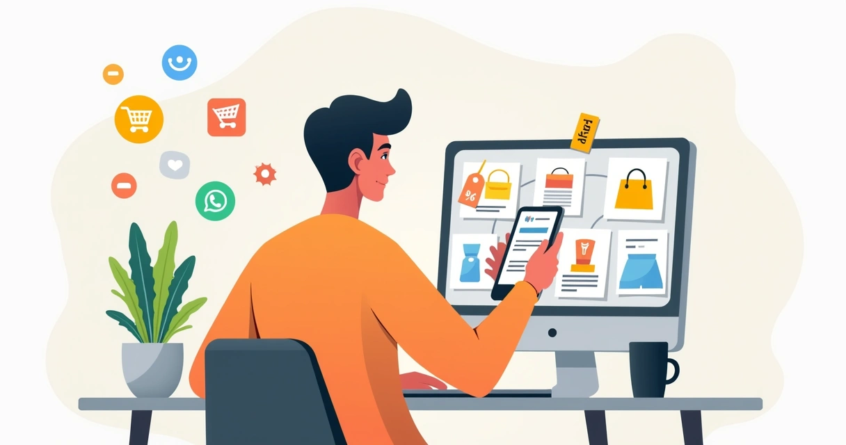 Pessoa usando o celular para criar catálogo digital para loja 